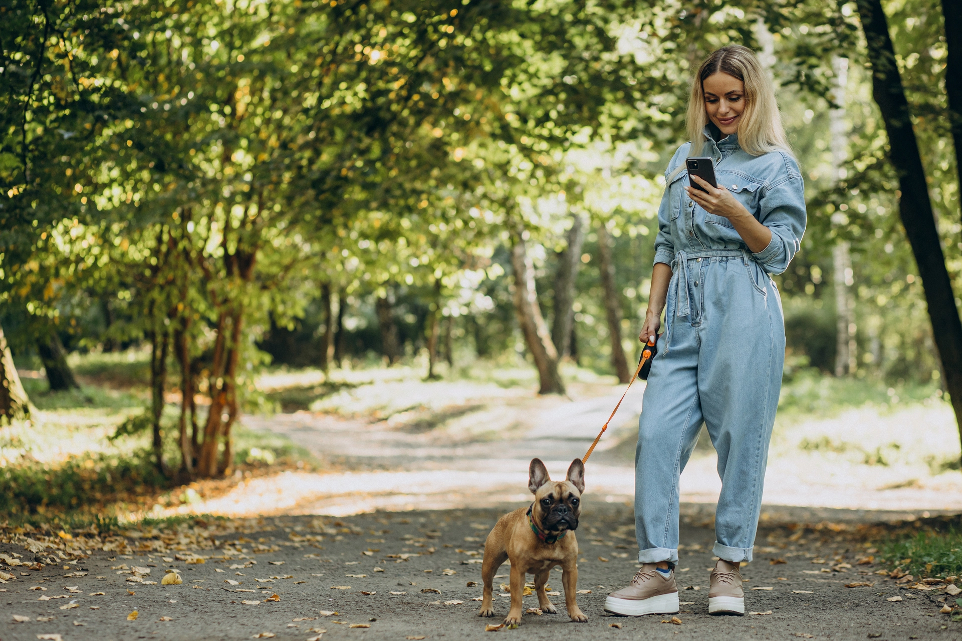 young woman with her pet